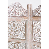 Paravan decorativ cu oglinda din lemn maro patinat Alyssia 130 cm x 2.5 cm x 180 h