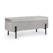 Banca tapiterie velur gri Irina 110x42x42 cm
