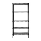 Raft 5 polite crom negru 75x35x160 cm