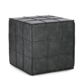 Taburet piele ecologica gri Larisa 43x43x43 cm