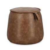 Taburet mdf piele ecologica maro Rudina 52x44 cm