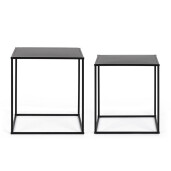 Set 2 masute otel negru Alrik 34x34x37h; 38x38x41h
