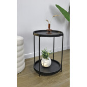 Masuta mdf otel negru Herdys Ø42x52h