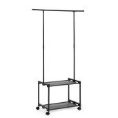 Suport haine, incaltaminte otel plastic negru Roald 86x35x156h