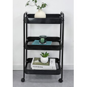 Carucior servire otel negru Leiky 41x29.5x77 cm