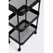 Carucior servire otel negru Leiky 41x29.5x77 cm