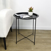 Masuta cafea otel negru Hilmar Ø47x51h