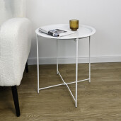 Masuta cafea otel alb Hilmar Ø47x51h