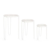 Set 3 suporturi flori otel alb Madelyn 23.5x30 cm, 28.5x40 cm, 33.5x50 cm