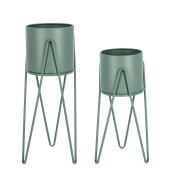Set 3 suporturi flori otel verde Madelyn 23.5x53-57 cm, 21.5x42-46 cm,