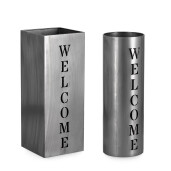 Set 2 suporturi umbrele otel argintiu Dyrin 20x20x52h; d18x52h