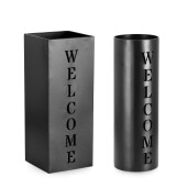 Set 2 suporturi umbrele otel negru Dyrin 20x20x52h;  ø18x52h