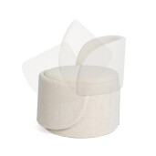 Taburet cu spatiu depozitare textil ivoire buclat Anthea 58x54x64h