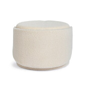 Taburet cu spatiu depozitare textil ivoire buclat Anthea 58x54x64h
