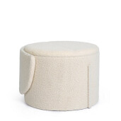 Taburet cu spatiu depozitare textil ivoire buclat Anthea 58x54x64h