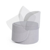 Taburet cu spatiu depozitare textil gri buclat Anthea 58x54x64h