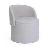 Taburet cu spatiu depozitare textil gri buclat Anthea 58x54x64h