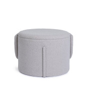 Taburet cu spatiu depozitare textil gri buclat Anthea 58x54x64h