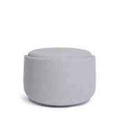 Taburet cu spatiu depozitare textil gri buclat Anthea 58x54x64h