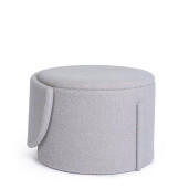 Taburet cu spatiu depozitare textil gri buclat Anthea 58x54x64h