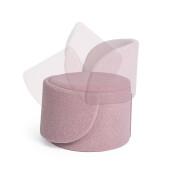 Taburet cu spatiu depozitare textil roz buclat Anthea 58x54x64h