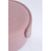 Taburet cu spatiu depozitare textil roz buclat Anthea 58x54x64h
