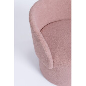 Taburet cu spatiu depozitare textil roz buclat Anthea 58x54x64h