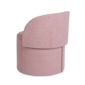 Taburet cu spatiu depozitare textil roz buclat Anthea 58x54x64h