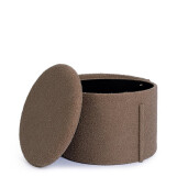 Taburet cu spatiu depozitare textil taupe buclat Anthea 58x54x64h