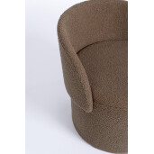 Taburet cu spatiu depozitare textil taupe buclat Anthea 58x54x64h