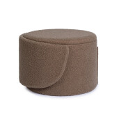 Taburet cu spatiu depozitare textil taupe buclat Anthea 58x54x64h