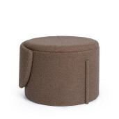 Taburet cu spatiu depozitare textil taupe buclat Anthea 58x54x64h