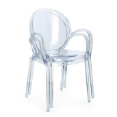 Set 4 scaune policarbonat transparent Camilla 58x52x87 cm