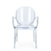 Set 4 scaune policarbonat transparent Camilla 58x52x87 cm