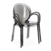Set 4 scaune policarbonat transparent gri Camilla 58x52x87 cm