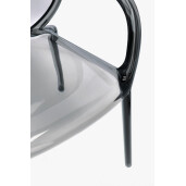 Set 4 scaune policarbonat transparent gri Camilla 58x52x87 cm