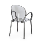 Set 4 scaune policarbonat transparent gri Camilla 58x52x87 cm