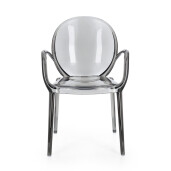 Set 4 scaune policarbonat transparent gri Camilla 58x52x87 cm