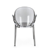 Set 4 scaune policarbonat transparent gri Camilla 58x52x87 cm