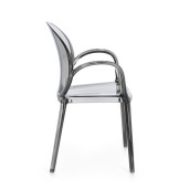 Set 4 scaune policarbonat transparent gri Camilla 58x52x87 cm