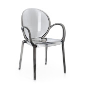 Set 4 scaune policarbonat transparent gri Camilla 58x52x87 cm