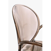 Set 4 scaune policarbonat transparent maro Camilla 58x52x87 cm