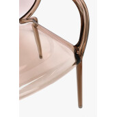 Set 4 scaune policarbonat transparent maro Camilla 58x52x87 cm