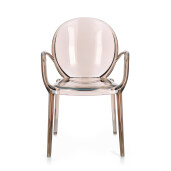 Set 4 scaune policarbonat transparent maro Camilla 58x52x87 cm