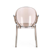 Set 4 scaune policarbonat transparent maro Camilla 58x52x87 cm