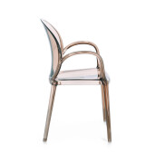 Set 4 scaune policarbonat transparent maro Camilla 58x52x87 cm