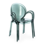 Set 4 scaune policarbonat transparent verde menta Camilla 58x52x87 cm