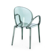Set 4 scaune policarbonat transparent verde menta Camilla 58x52x87 cm