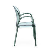 Set 4 scaune policarbonat transparent verde menta Camilla 58x52x87 cm