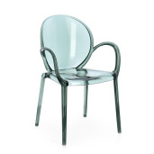 Set 4 scaune policarbonat transparent verde menta Camilla 58x52x87 cm
